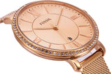  Shop Authentic Fossil Jacqueline Quartz Rose Gold Dial Rose Gold Mesh Strap Watch for Women - ES4628 - Luxxuri