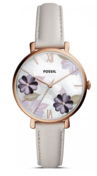  Shop Authentic Fossil Jacqueline Mother of Pearl Dial Grey Leather Strap Watch for Women - ES4672 - Luxxuri