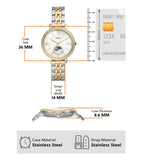  Shop Authentic Fossil Jacqueline Analog Moonphase Mother of Pearl White Dial Two Tone Steel Strap Watch for Women - ES5166 - Luxxuri
