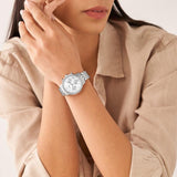  Shop Authentic Fossil Neutra Chronograph Silver Dial Silver Steel Strap Watch for Women - ES5217 - Luxxuri
