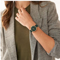  Shop Authentic Fossil Neutra Chronograph Green Dial Green Leather Strap Watch for Women - ES5239 - Luxxuri