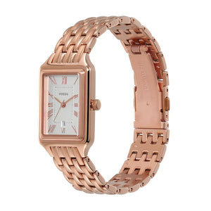  Shop Authentic Fossil Raquel Three Hand Date White Dial Rose Gold Steel Strap Watch For Women - ES5271 - Luxxuri