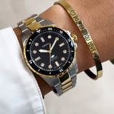  Shop Authentic Fossil Blue Dive Three Hand Black Dial Two Tone Steel Strap Watch For Women - ES5349 - Luxxuri