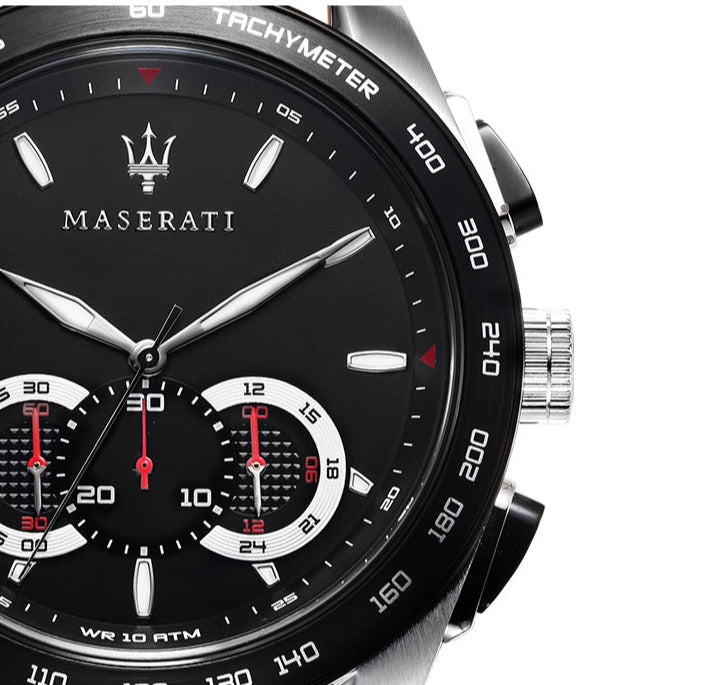  Shop Authentic Maserati Traguardo Black Dial Black Leather Strap Watch For Men - R8871612028 - Luxxuri