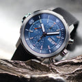  Shop Authentic IWC Aquatimer Automatic Chronograph 44mm Blue Dial Black Rubber Strap Watch for Men - IW376805 - Luxxuri