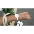  Shop Authentic Calvin Klein Rise White Dial White Leather Strap Watch for Women - K7A236LH - Luxxuri
