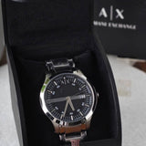  Shop Authentic Armani Exchange Hampton Chronograph Black Dial Silver Steel Strap Watch For Men - AX2103 - Luxxuri