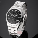  Shop Authentic Emporio Armani Paolo Chronograph Black Dial Silver Steel Strap Watch For Men - AR11602 - Luxxuri