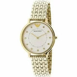 Shop Authentic Emporio Armani Dress Analog Mother of Pearl Dial Gold Steel Strap Watch For Women - AR11007 - Luxxuri