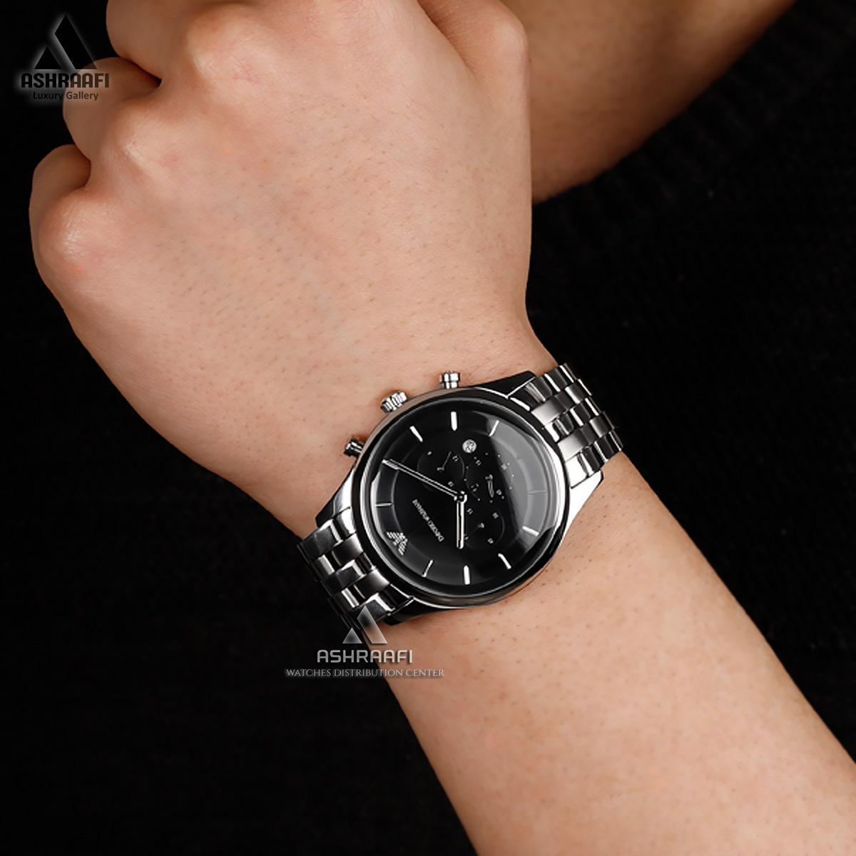  Shop Authentic Emporio Armani Chronograph Black Dial Silver Steel Strap Watch For Men - AR11017 - Luxxuri