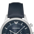  Shop Authentic Emporio Armani Lambda Chronograph Blue Dial Blue Leather Strap Watch For Men - AR11018 - Luxxuri