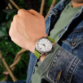  Shop Authentic Emporio Armani Chronograph White Dial Green Rubber Strap Watch For Men - AR11022 - Luxxuri