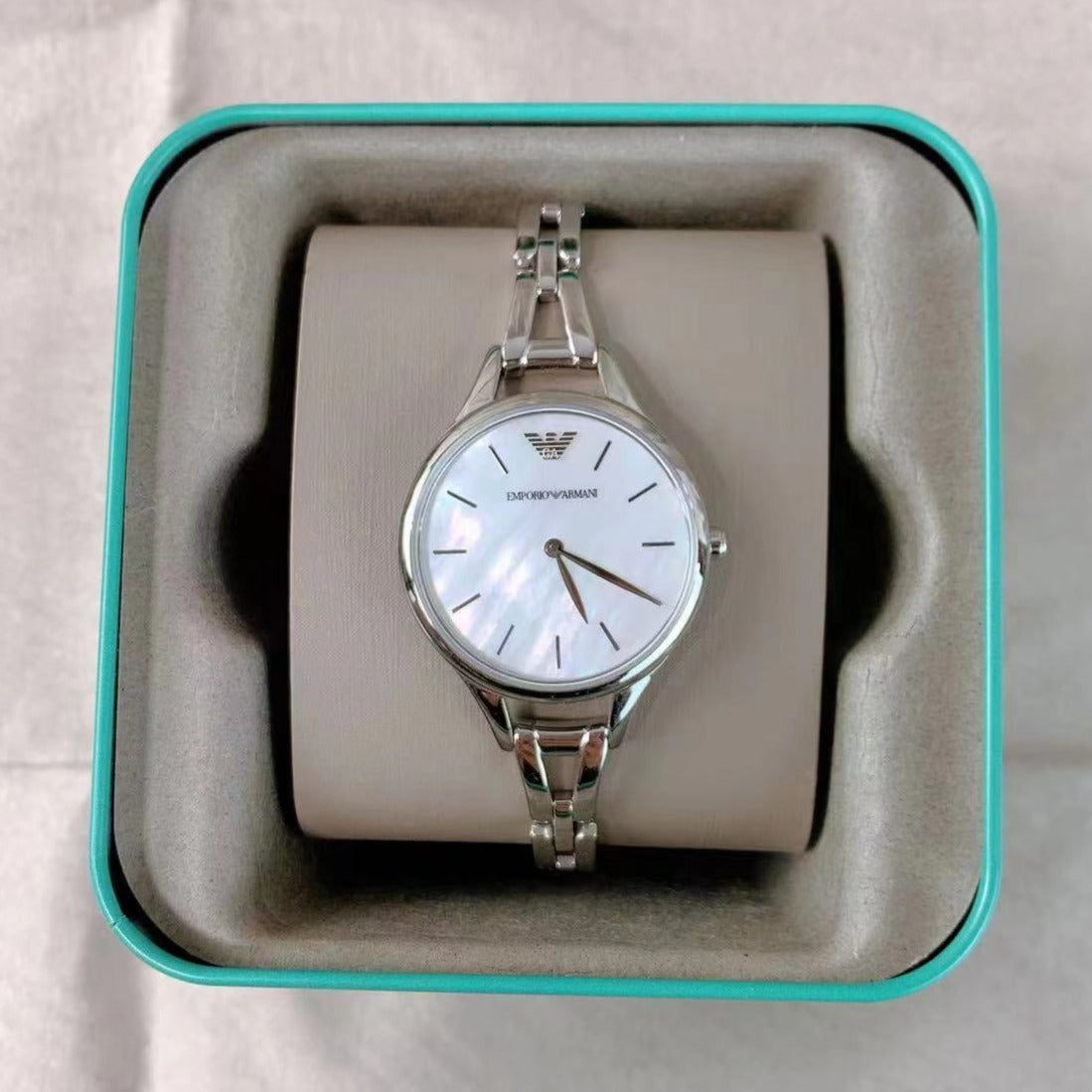 Shop Authentic Emporio Armani Aurora Mother Of Pearl White Dial Silver Steel Strap Watch For Women - AR11054 - Luxxuri