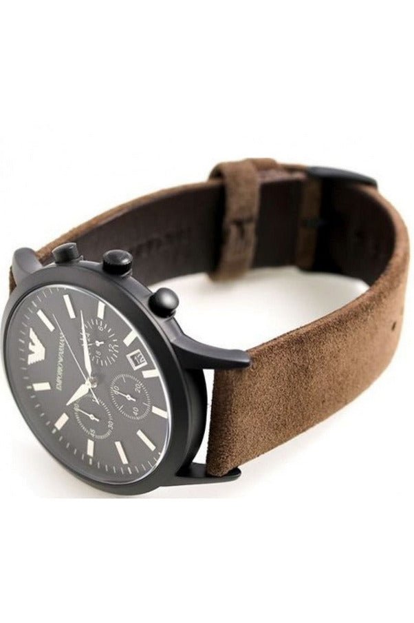  Shop Authentic Emporio Armani Chronograph Black Dial Brown Leather Strap Watch For Men - AR11078 - Luxxuri