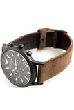  Shop Authentic Emporio Armani Chronograph Black Dial Brown Leather Strap Watch For Men - AR11078 - Luxxuri