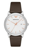  Shop Authentic Emporio Armani Herren White Dial Brown Leather Strap Watch For Men - AR11103 - Luxxuri