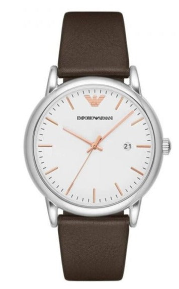  Shop Authentic Emporio Armani Herren White Dial Brown Leather Strap Watch For Men - AR11103 - Luxxuri