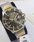  Shop Authentic Emporio Armani Diver Chronograph Green Dial Two Tone Steel Strap Watch For Men - AR11361 - Luxxuri