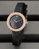  Shop Authentic Emporio Armani Aviator Crystals Mother of Pearl Black Dial Black Silicon Strap Watch For Women - AR11373 - Luxxuri