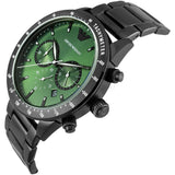  Shop Authentic Emporio Armani Mario Chronograph Green Dial Black Steel Strap Watch For Men - AR11472 - Luxxuri