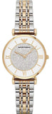  Shop Authentic Emporio Armani Gianni T Bar Analog White Dial Two Tone Steel Strap Watch For Women - AR2076 - Luxxuri