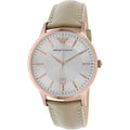  Shop Authentic Emporio Armani Classic Quartz Silver Dial Beige Leather Strap Watch For Men - AR2464 - Luxxuri