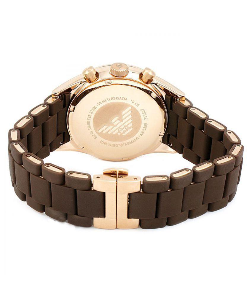  Shop Authentic Emporio Armani Sport Chronograph Brown Dial Brown Stainless Steel Watch For Men - AR5890 - Luxxuri