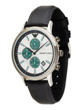  Shop Authentic Emporio Armani Renato Chronograph Silver Dial Black Leather Strap Watch for Men - AR11473 - Luxxuri