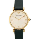  Shop Authentic Emporio Armani Retro Champagne Beige Dial Green Leather Strap Watch For Women - AR1726 - Luxxuri