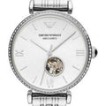  Shop Authentic Emporio Armani Gianni T-Bar Automatic Silver Dial Silver Steel Strap Watch For Women - AR60022 - Luxxuri