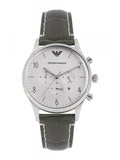  Shop Authentic Emporio Armani Classic Chronograph Silver Dial Grey Leather Strap Watch For Men - AR1861 - Luxxuri