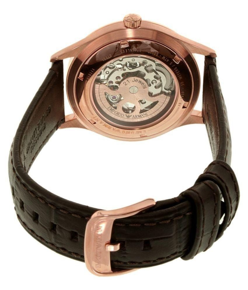  Shop Authentic Emporio Armani Meccanico White Skeleton Dial Black Leather Strap Watch For Men - AR1924 - Luxxuri