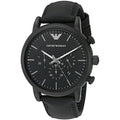  Shop Authentic Emporio Armani Luigi Chronohraph Black Dial Black Leather Strap Watch For Men - AR1970 - Luxxuri