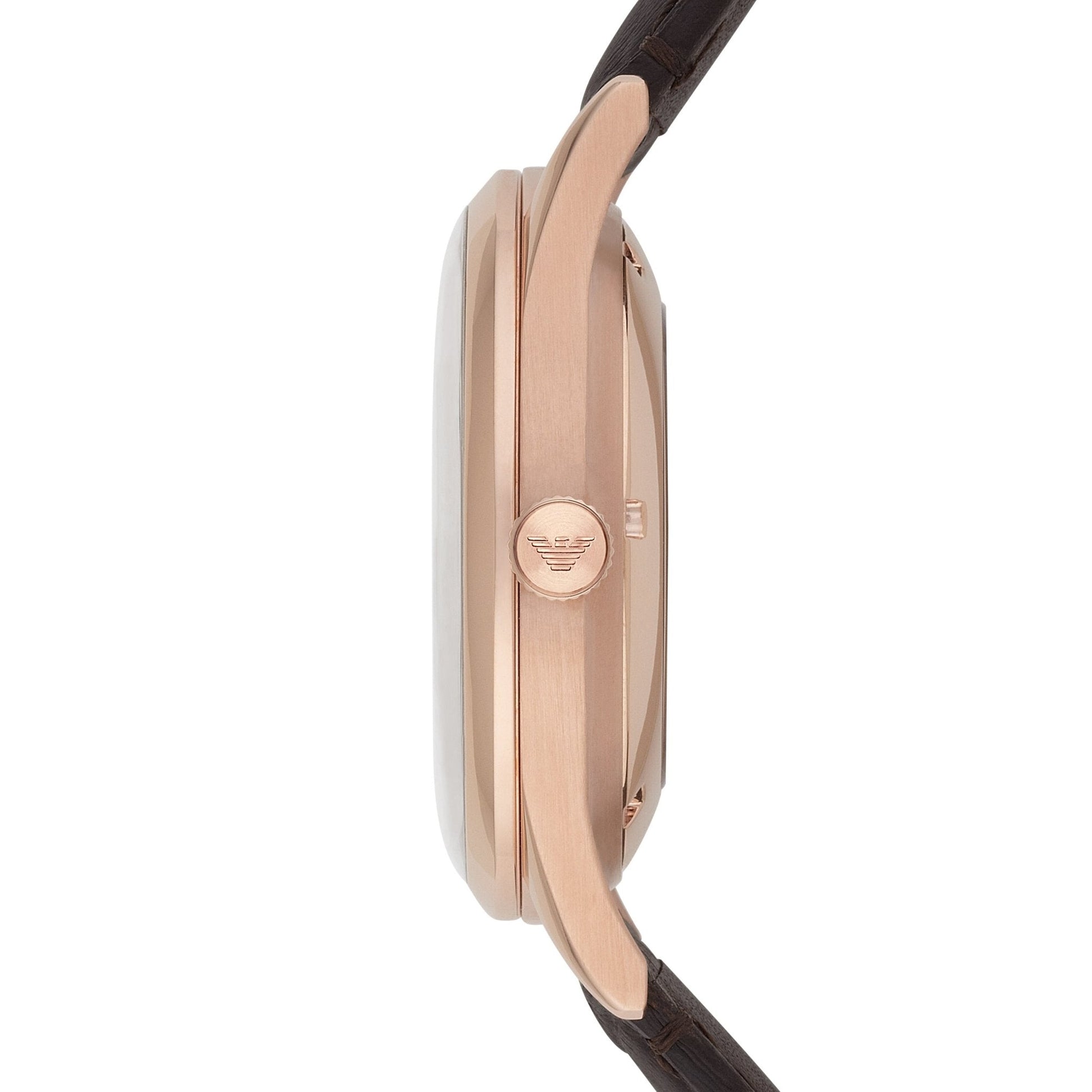  Shop Authentic Emporio Armani Meccanico White Dial Brown Leather Strap Watch For Men - AR1920 - Luxxuri