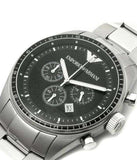  Shop Authentic Emporio Armani Sportivo Chronograph Black Dial Silver Stainless Steel Watch For Men - AR0585 - Luxxuri