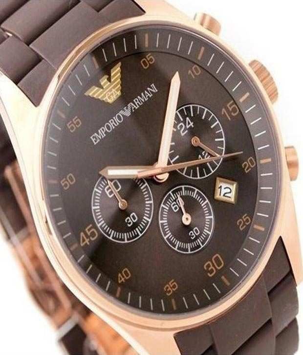  Shop Authentic Emporio Armani Sport Chronograph Brown Dial Brown Stainless Steel Watch For Men - AR5890 - Luxxuri
