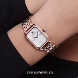  Shop Authentic Emporio Armani Giola White Mother of Pearl Dial Rose Gold Steel Strap Watch For Women - AR11147 - Luxxuri