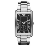  Shop Authentic Emporio Armani Classic Analog Black Dial Silver Steel Strap Watch For Men - AR1608 - Luxxuri