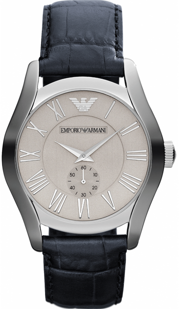  Shop Authentic Emporio Armani Valente Quartz Silver Dial Grey Leather Strap Watch For Men - AR1666 - Luxxuri