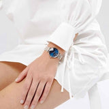  Shop Authentic Emporio Armani Gianni T Bar Crystal Blue Dial Two Tone Steel Strap Watch For Women - AR11092 - Luxxuri