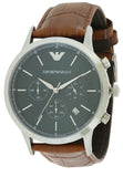  Shop Authentic Emporio Armani Renato Chronograph Green Dial Brown Leather Strap Watch For Men - AR2493 - Luxxuri