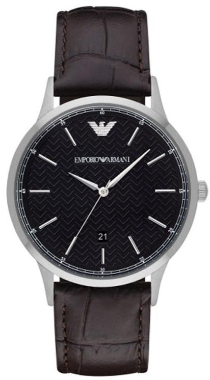  Shop Authentic Emporio Armani Renato Quartz Black Dial Brown Leather Strap Watch For Men - AR11187 - Luxxuri