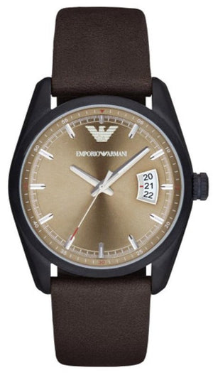  Shop Authentic Emporio Armani Sportivo Chronograph Beige Dial Brown Leather Strap Watch For Men - AR6081 - Luxxuri