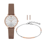  Shop Authentic Emporio Armani Classic Analog Silver Dial Brown Leather Strap Watch For Women - AR8040 - Luxxuri