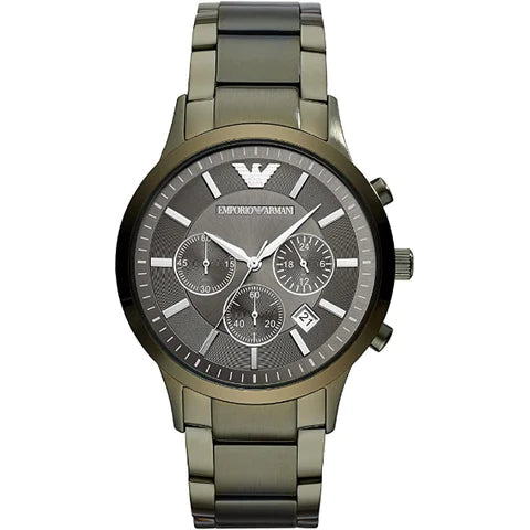  Shop Authentic Emporio Armani Renato Chronograph Quartz Grey Dial Green Steel Strap  Watch For Men - AR11117 - Luxxuri