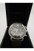  Shop Authentic Emporio Armani Aviator Chronograph Black Dial Black Leather Strap Watch For Men - AR11143 - Luxxuri