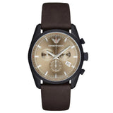  Shop Authentic Emporio Armani Sportivo Chronograph Beige Dial Brown Leather Strap Watch For Men - AR6081 - Luxxuri