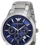  Shop Authentic Emporio Armani Renato Chronograph Blue Dial Silver Steel Strap Watch For Men - AR2448 - Luxxuri
