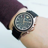  Shop Authentic Emporio Armani Sigma Chronograph Black Dial Black SIlicon Strap Watch For Men - AR6066 - Luxxuri
