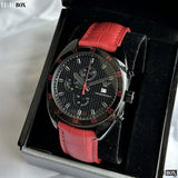 Shop Authentic Emporio Armani Sportivo Chronograph Black Dial Red Leather Strap Watch For Men - AR5918 - Luxxuri